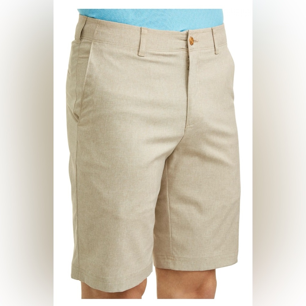 Ben Hogan Men's 10" Performance Flex Waistband Golf Shorts, Khaki Heather
